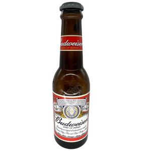 Budweiser Beer Bottle Vintage Coin Piggy Bank 21" Plastic Cap Display Man Cave